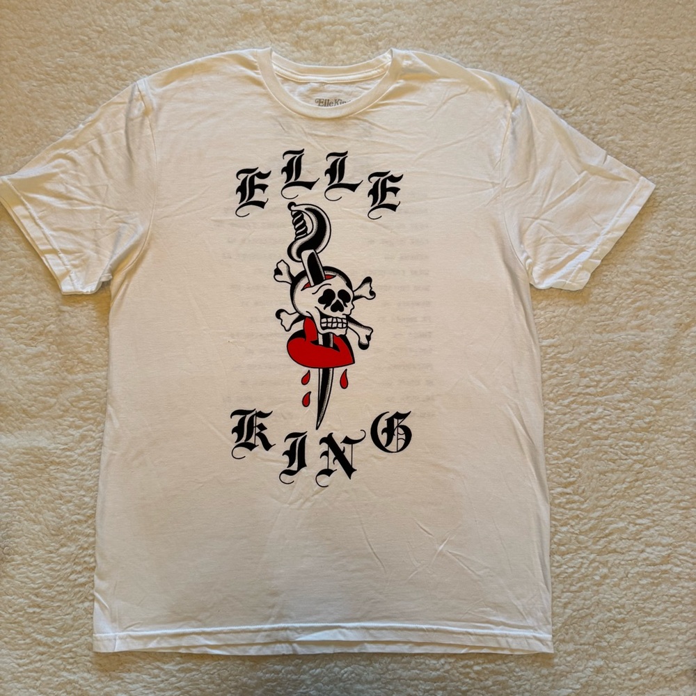 Elle King Tour Concert T Shirt‎ White Graphic Skull Dagger Size Large